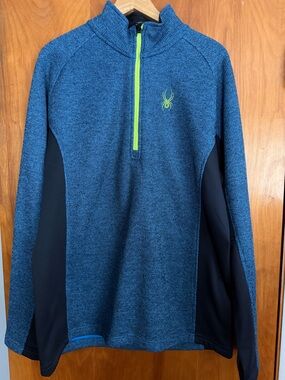 Spyder Pullover in Bright Blue with Black Trim